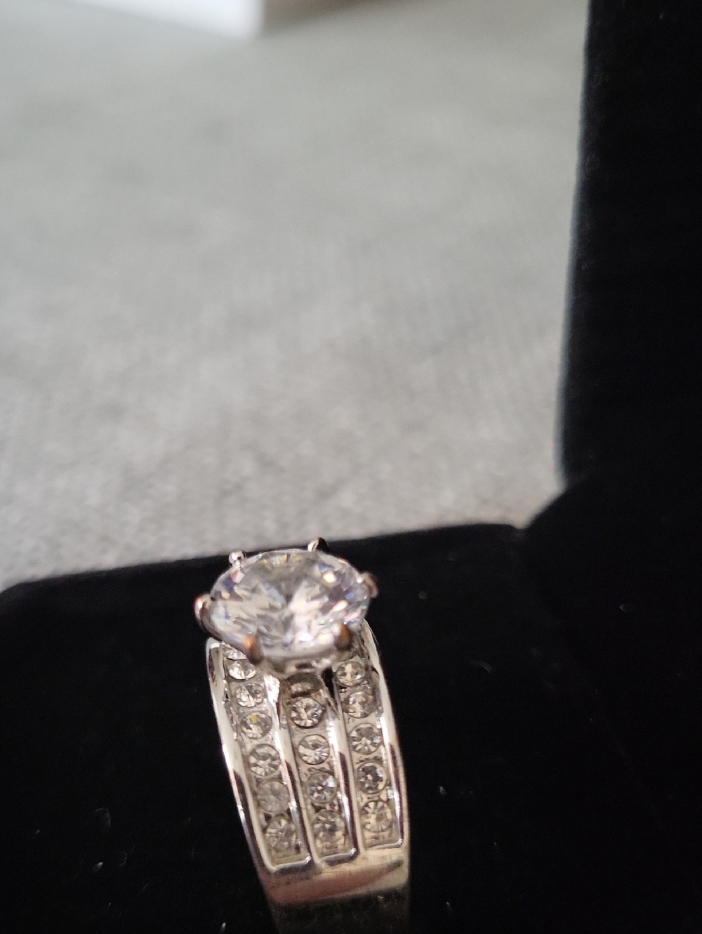 Charter Club Silver Plated CZ Ring, Size 9 - Picture 2 of 3